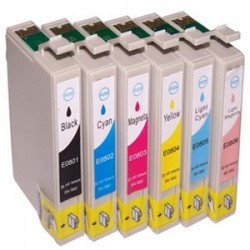 Epson T0807 Cartridges Full Set  T0801/T0802/T0803/T0804/T0805/T0806 